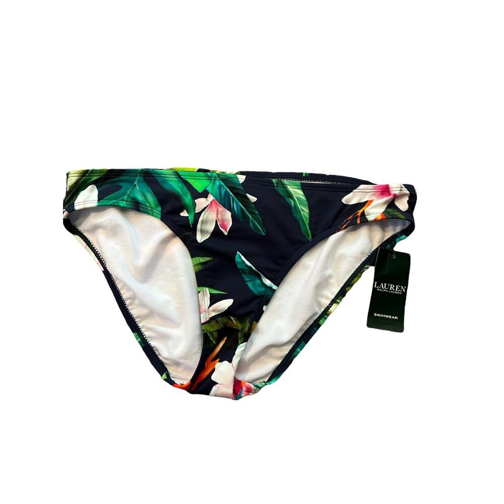 12 Lauren Ralph Lauren Navy Floral Bikini Bottom New NWT $52